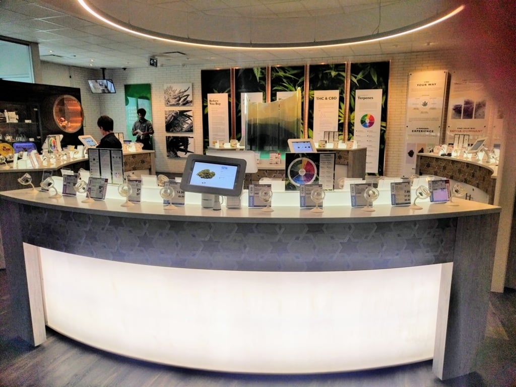 Inside the government-run BC Cannabis store in Kamloops, British Columbia. Photo: Patrick Blennerhassett