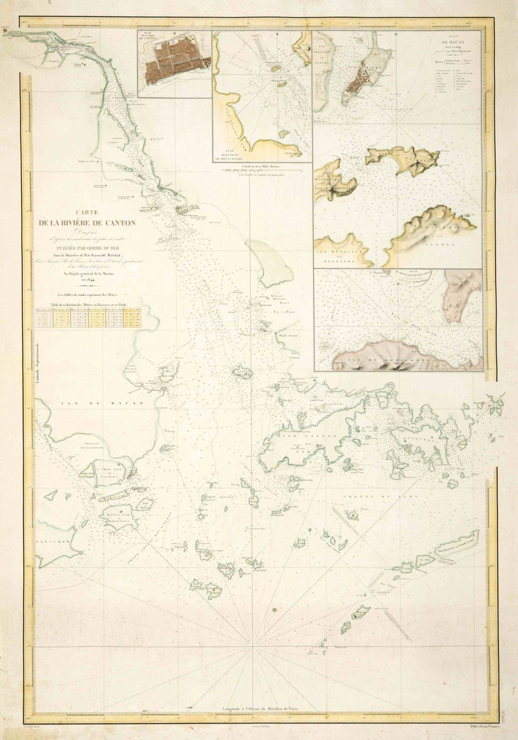 The French chart Carte de la Riviere de Canton, printed in 1844 and part of the Robert Nield collection. Photo: Wattis Fine Art