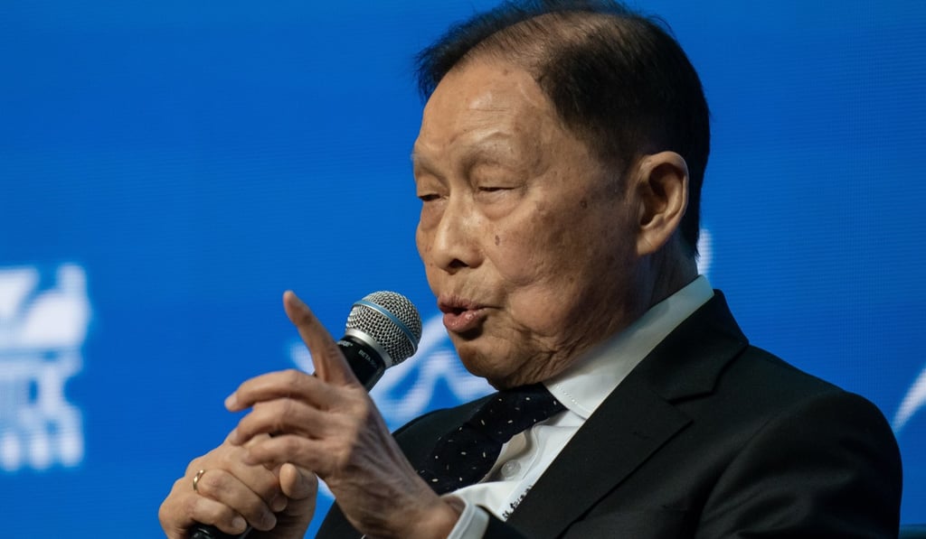 Mochtar Riady, founder and chairman of Lippo Group, speaks during the Belt and Road Summit in Hong Kong, China. Photo: Bloomberg