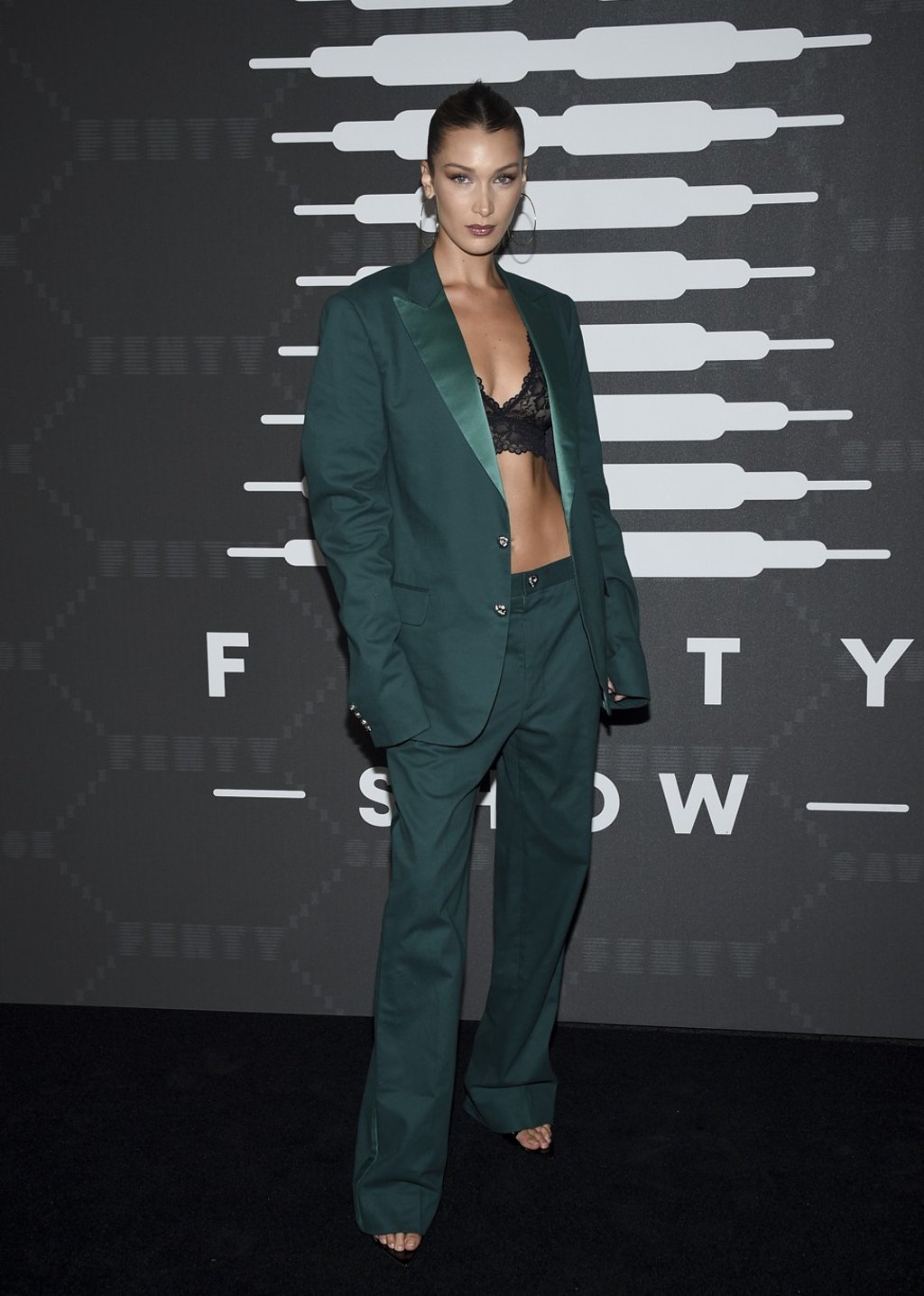 Model Bella Hadid at the Spring/Summer 2020 Savage X Fenty show. Photo: AP