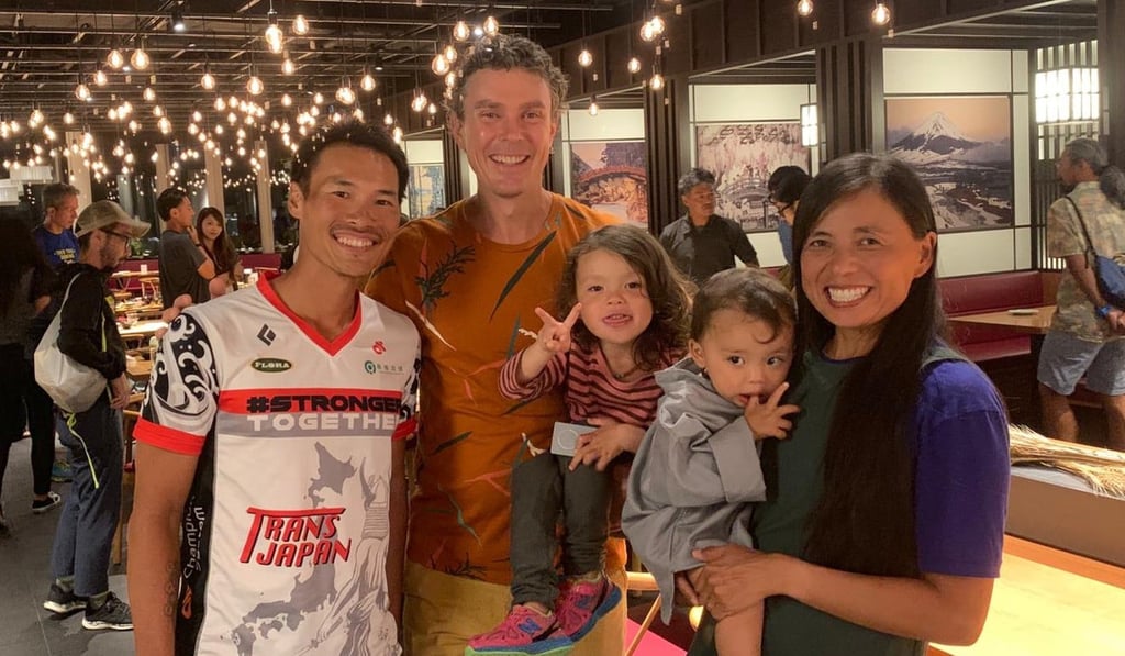 Wong Ho-fai meets Scott Jurek and his family as a result of an injury. Photo: Handout Wong Ho-fai meets Scott Jurek and his family as a result of an injury. Photo: Handout