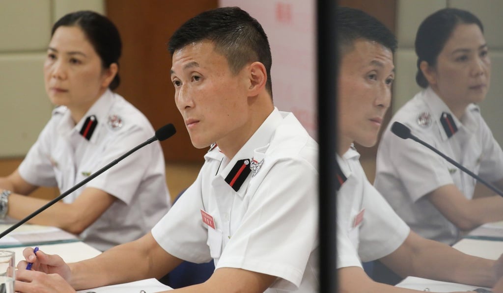 Deputy chief ambulance officer Tsang Man-ha and Derek Armstrong Chan, deputy chief fire officer. Photo: K.Y. Cheng