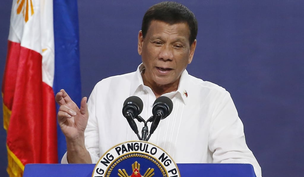 President Rodrigo Duterte has reconciled his personal opposition to gambling with the presence of lucrative Chinese online gaming operations in the Philippines. Photo: AP President Rodrigo Duterte has reconciled his personal opposition to gambling with the presence of lucrative Chinese online gaming operations in the Philippines. Photo: AP