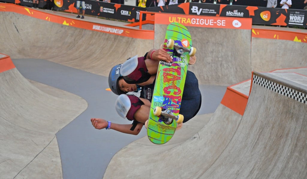 Misugu Okamoto is among the favourites for gold when skateboarding makes it’s Olympic debut next year. Photo: AFP Misugu Okamoto is among the favourites for gold when skateboarding makes it’s Olympic debut next year. Photo: AFP