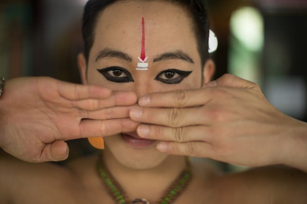 Ma with painted eyes during a performance. Photo: Sumukha Ma with painted eyes during a performance. Photo: Sumukha
