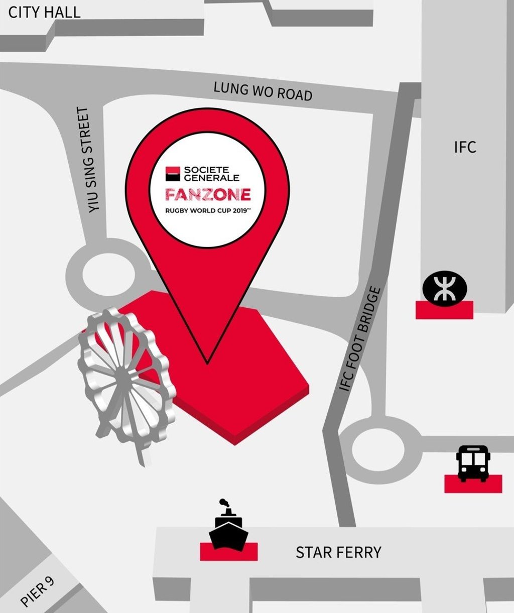 The Rugby World Cup fanzone at the Central Harbourfront. Photo: HKRU