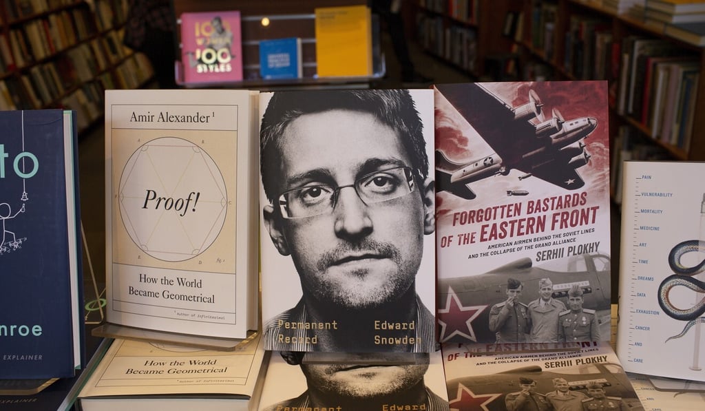 Copies of the book Permanent Record by Edward Snowden on the shelf at the Harvard Book Store in Cambridge, Massachusetts, on Tuesday. Photo: EPA-EFE