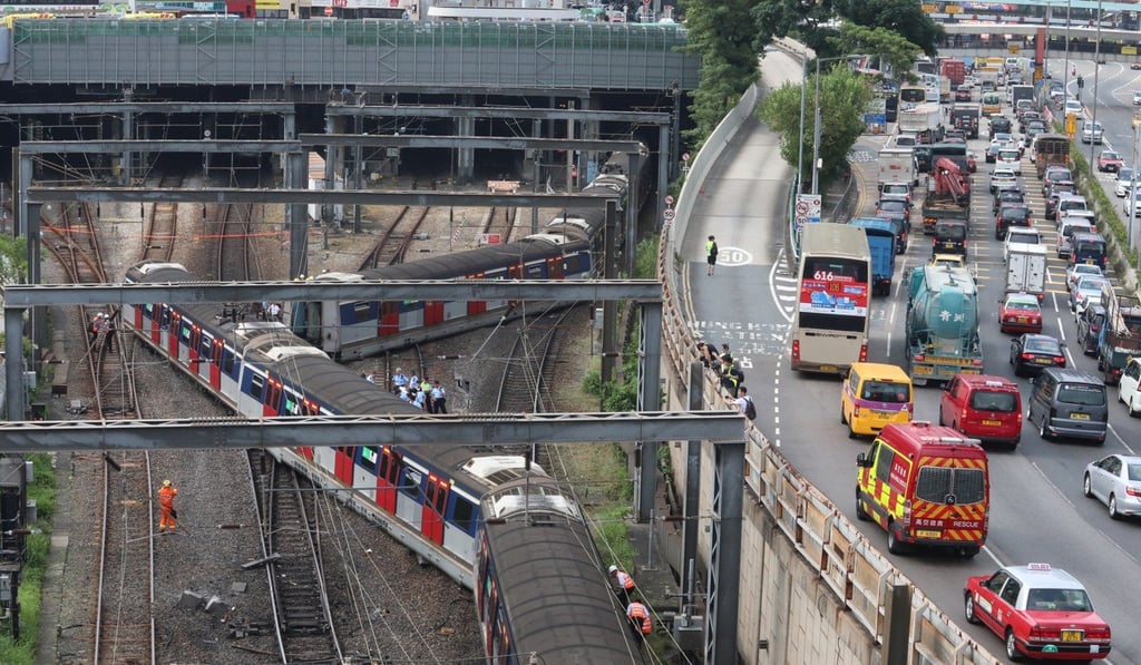 Services have returned to the area on Wednesday after the derailment near Hung Hom station the previous day. Photo: Felix Wong