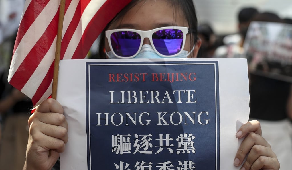 Students appeal for US support for Hong Kong’s democracy on Friday. Photo: Winson Wong