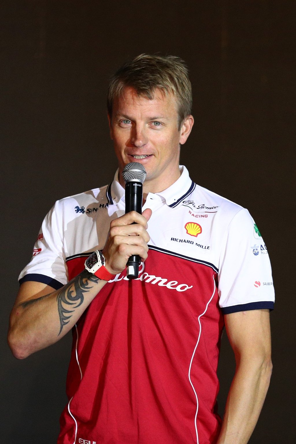 Kimi Räikkönen onstage in Singapore. Photo: Getty