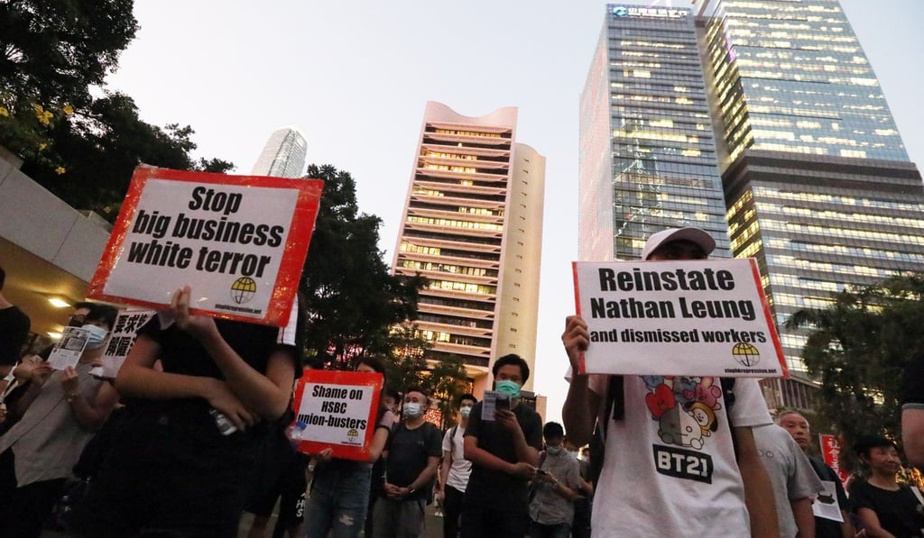 Protesters gather in Chater Garden to support Nathan Leung. Photo: Felix Wong