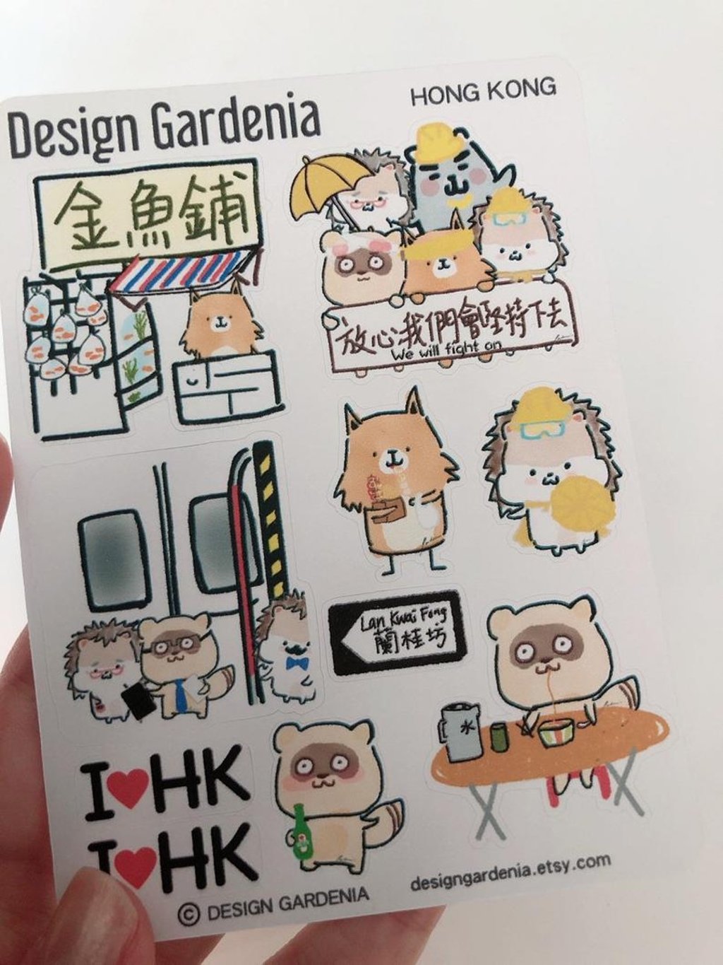 Hong Kong demonstration stickers by Design Gardenia.