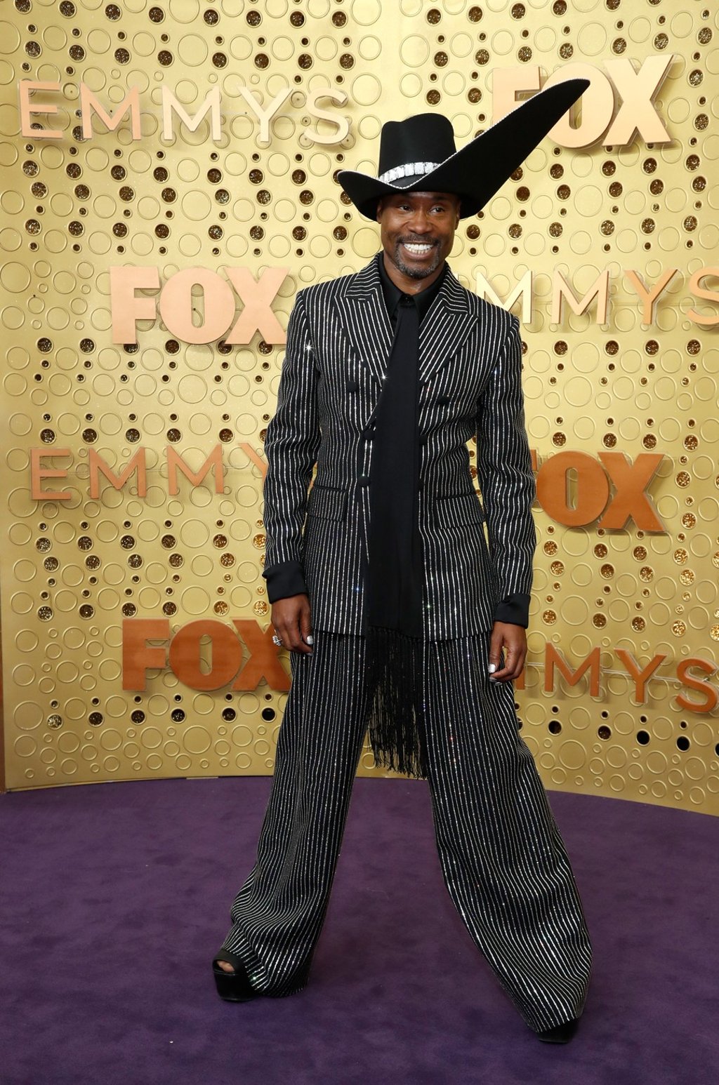 Billy Porter made a statement with this lopsided cowboy hat, arriving at the 71st Primetime Emmy Awards. Photo: Reuters