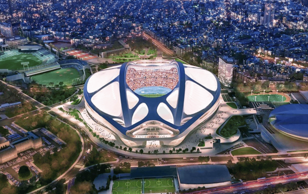 Iraqi British architect Zaha Hadid’s planned Tokyo design. Photo: Handout Iraqi British architect Zaha Hadid’s planned Tokyo design. Photo: Handout
