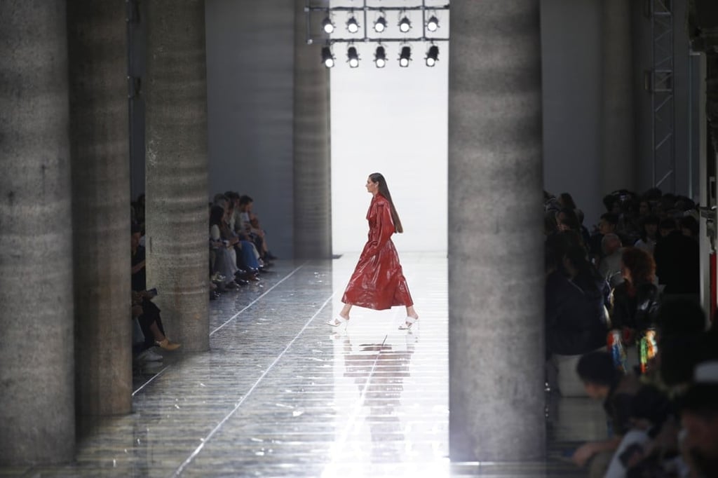 A model wears a Bottega Veneta creation at Milan Fashion Week on September 19. Photo: AP