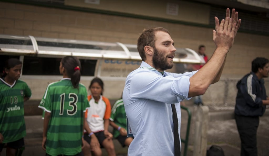 Franz Gastler, founder of Yuwa, cheers the girls on at the Donosti Cup in Spain in 2013. Franz Gastler, founder of Yuwa, cheers the girls on at the Donosti Cup in Spain in 2013.