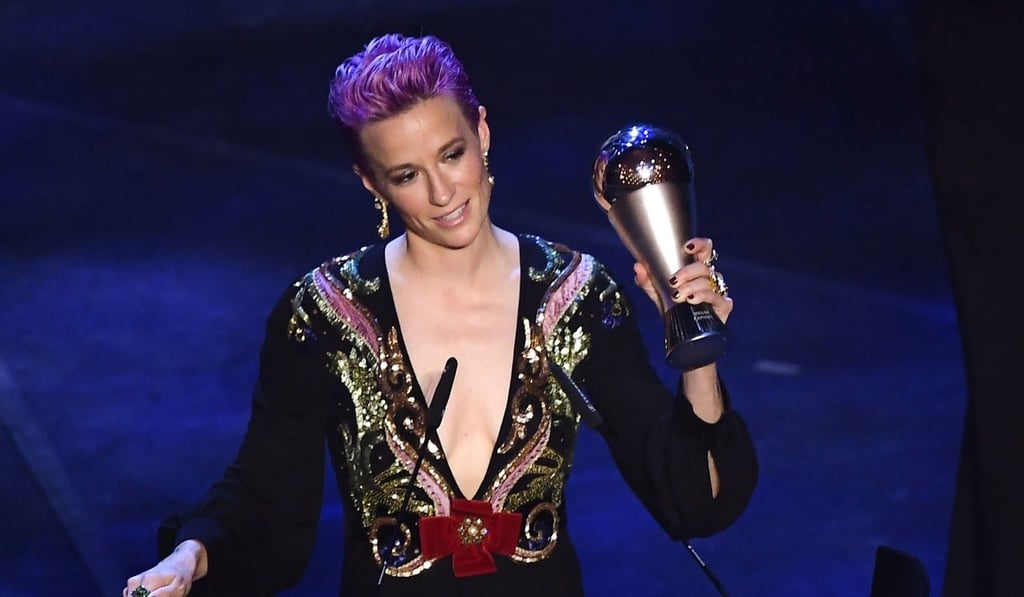 US and Reign FC midfielder Rapinoe calls for more outrage at racism and homophobia in her acceptance speech for Best FIFA Women's Player of 2019 Award. Photo: Agence France-presse