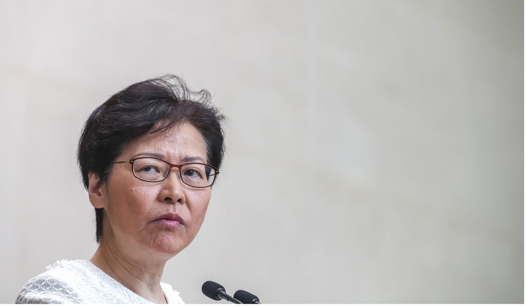 Chief Executive Carrie Lam on September 10 as she condemned the protesters who caused damage at MTR stations and lines and called for order in the city. Photo: Sam Tsang