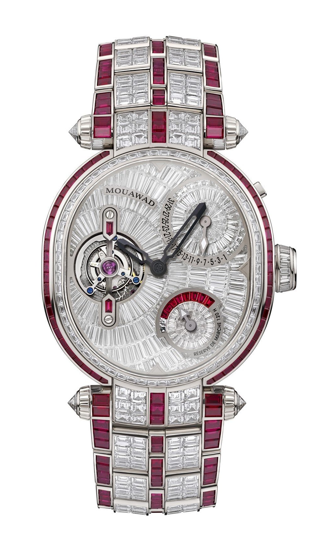 Mouawad Grande Ellipse Galaxy diamond and ruby watch