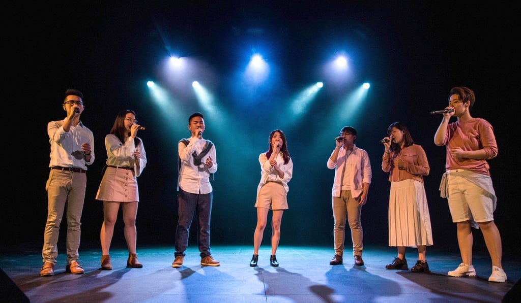 Seven members of Hong Kong’s a cappella group Boonfaysau, which will perform in the city on January 18.