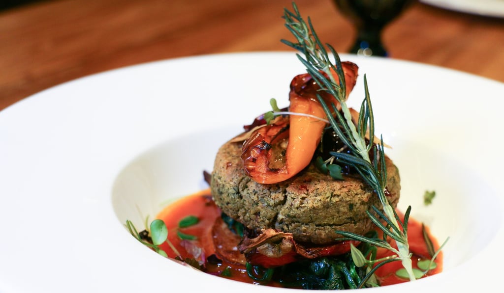Randall’s pan-fried chickpea cake. Photo: Jonathan Wong Randall’s pan-fried chickpea cake. Photo: Jonathan Wong