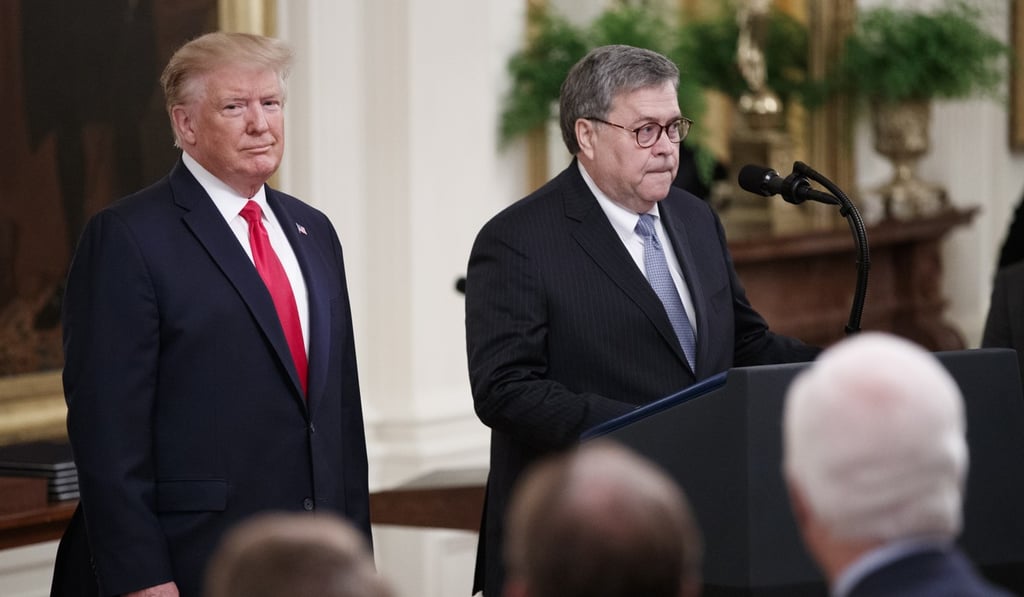 US Attorney General William Barr with US President Donald Trump. Photo: EPA-EFE US Attorney General William Barr with US President Donald Trump. Photo: EPA-EFE