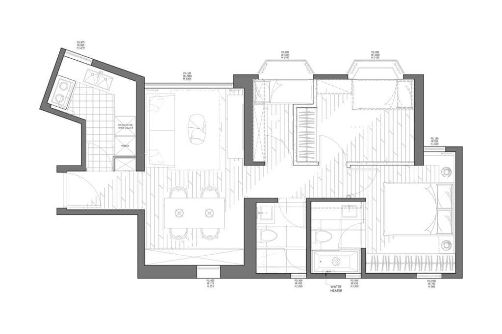 The flat’s floor plan..