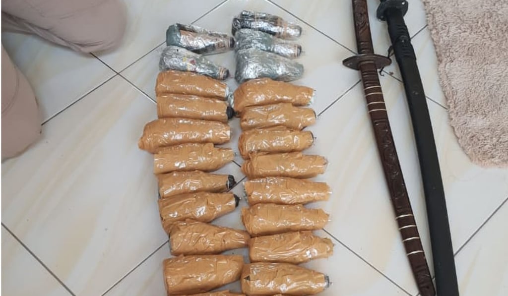 Petrol bombs were seized by police. Photo: Handout Petrol bombs were seized by police. Photo: Handout