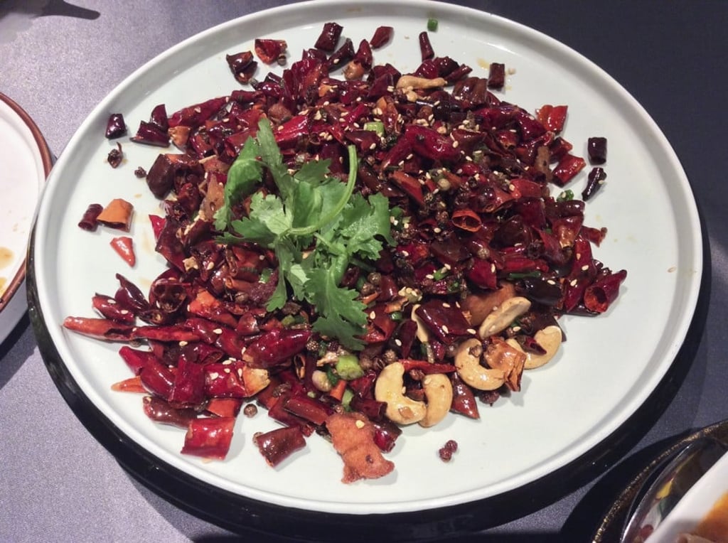 Diced chicken with spicy red chilli. Photo: Susan Jung Diced chicken with spicy red chilli. Photo: Susan Jung