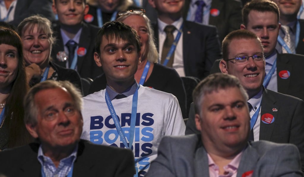 Delegates listen to Johnson’s speech at the Conservative party’s annual conference. Photo: Bloomberg