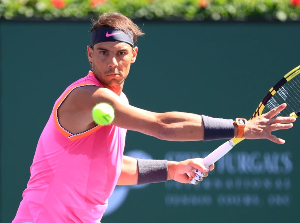 Rafael Nadal of Spain often wears a US$725,000 Tourbillon watch he helped design on the court. Photo: Xinhua