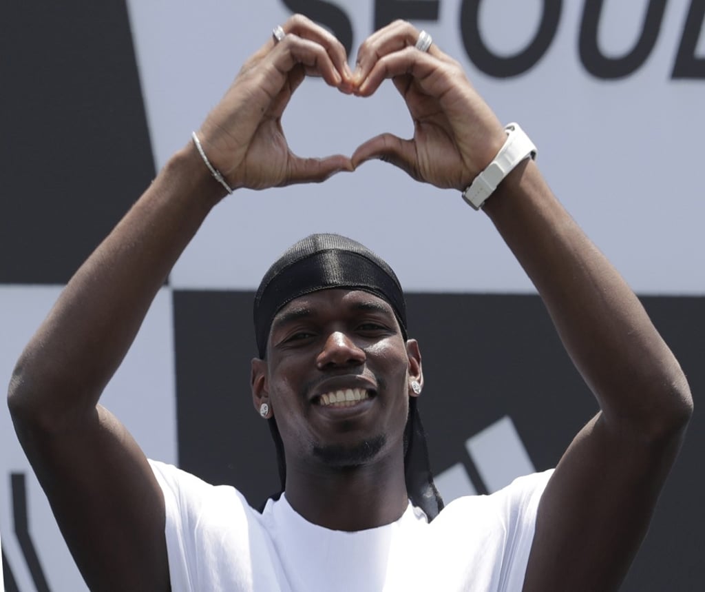 Manchester United’s soccer player Paul Pogba, also wears a Richare Mille watch worth US$165,500. Photo: Lee Jin-man/Associated Press