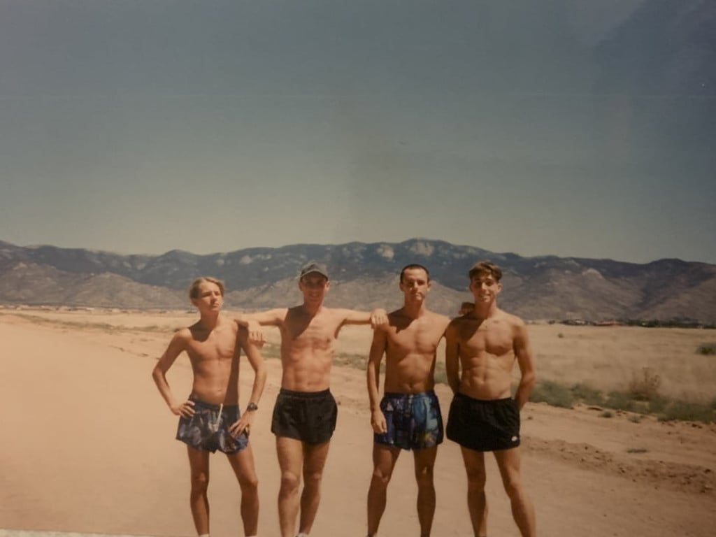 Board (third right), in New Mexico, in 1995. Photo: courtesy of Michael Board Board (third right), in New Mexico, in 1995. Photo: courtesy of Michael Board