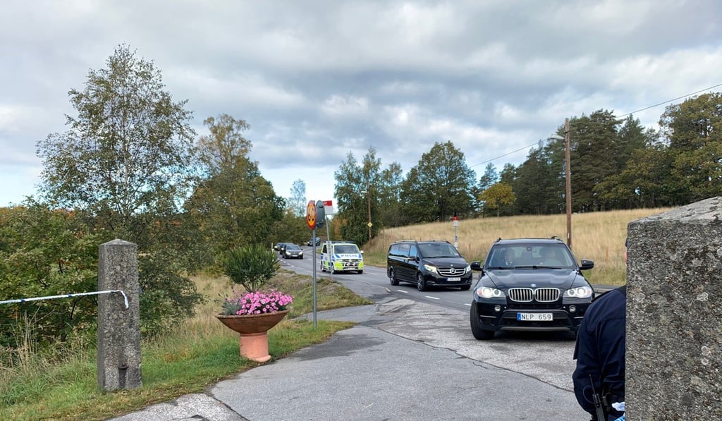 A motorcade carrying a North Korean delegation heads for Villa Elfvik on the island of Lidingo off Stockholm in Sweden on Saturday. Photo: Reuters