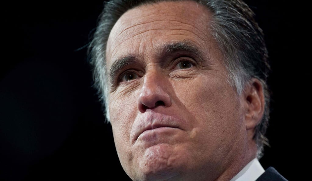 Senator Mitt Romney said Trump’s “brazen” appeal to China to investigate Joe Biden was “wrong and appalling”. Photo: AFP