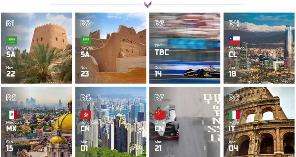 Calendar for the 2019-20 season on the Formula E website, before Hong Kong was omitted. Photo: fiaformulae.com