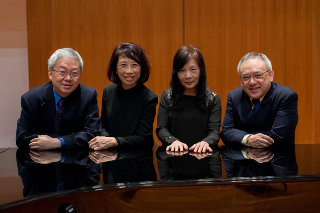 Hong Kong pianists (from left) Gabriel Kwok, Eva Lue, Nancy Loo and Tam Ka-kit, who played at the opening of Hong Kong Cultural Centre in 1989, will perform together again in December to mark its 30th anniversary. Hong Kong pianists (from left) Gabriel Kwok, Eva Lue, Nancy Loo and Tam Ka-kit, who played at the opening of Hong Kong Cultural Centre in 1989, will perform together again in December to mark its 30th anniversary.