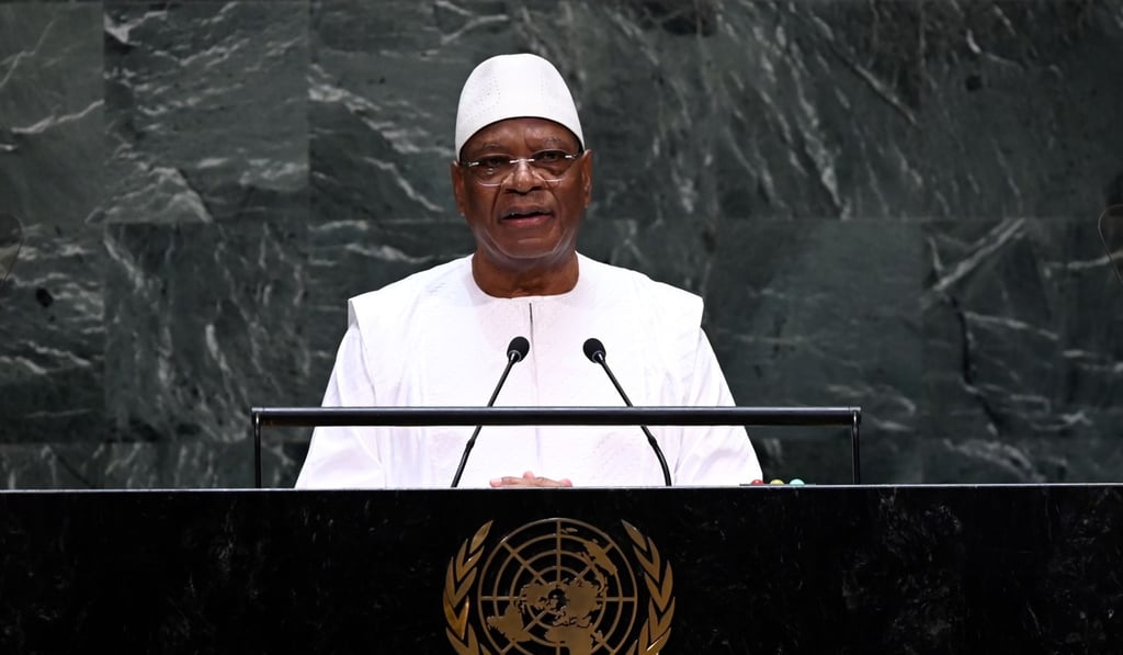President of Mali Ibrahim Boubacar Keita speaks during the 74th Session of the General Assembly at the United Nations headquarters. Photo: AFP