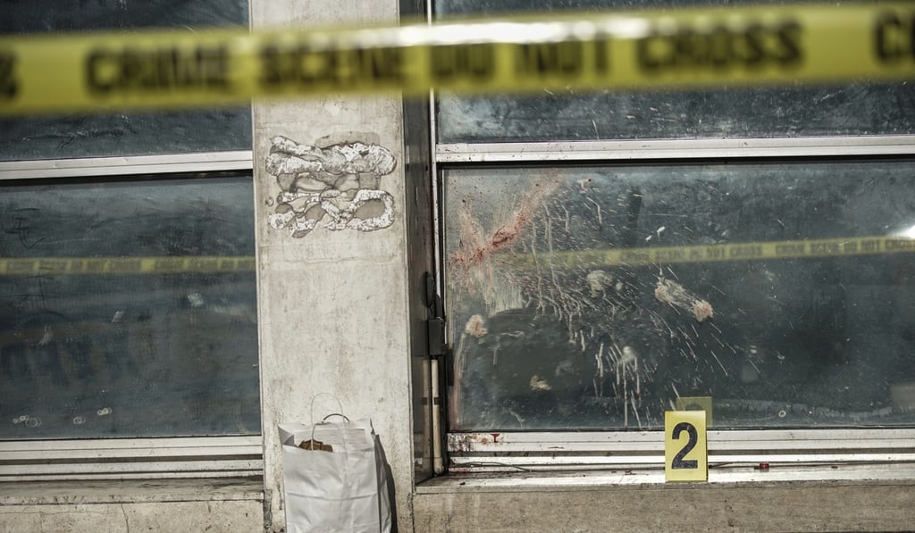 New York Police Department mark the scene of an attack in Manhattan’s Chinatown. Photo: AP
