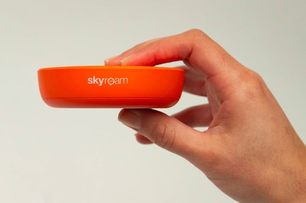 The Skyroam Solis X Wi-fi Smartspot device, which provides coverage in more than 130 countries. Photo: Handout