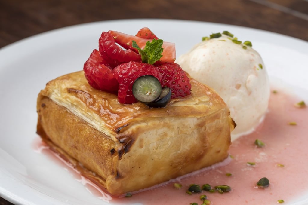 Traditional handmade baklava at Olive. Traditional handmade baklava at Olive.