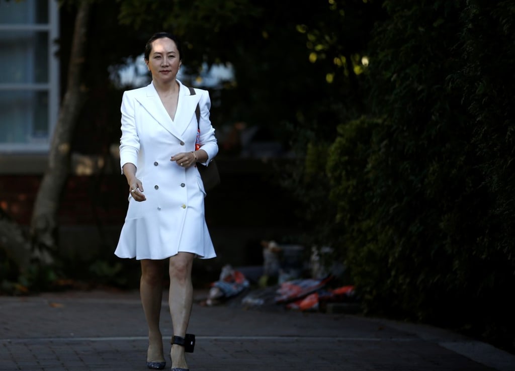 Meng Wanzhou, chief financial officer of Huawei Technologies and daughter of company founder Ren Zhengfei, leaves her home in Vancouver to appear in British Columbia’s Supreme Court for a hearing on September 30. Photo: Reuters