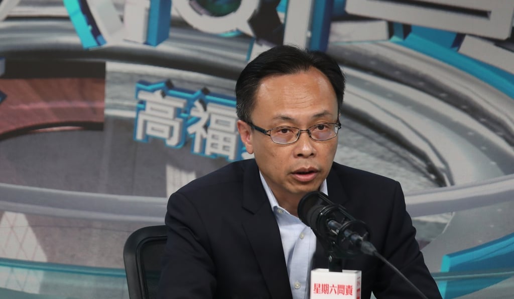 Secretary for Constitutional and Mainland Affairs Patrick Nip on a radio programme. Photo: Xiaomei Chen