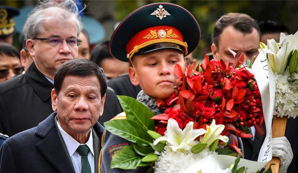 Philippine President Rodrigo Duterte was in Moscow last week to press for closer ties with Russia. Photo: Reuters Philippine President Rodrigo Duterte was in Moscow last week to press for closer ties with Russia. Photo: Reuters