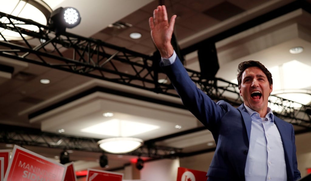 Prime Minister Justin Trudeau addressed the rally without incident. Photo: Reuters