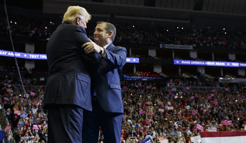 Cruz with US President Donald Trump at a campaign rally in Houston, Texas, last year. Photo: AP