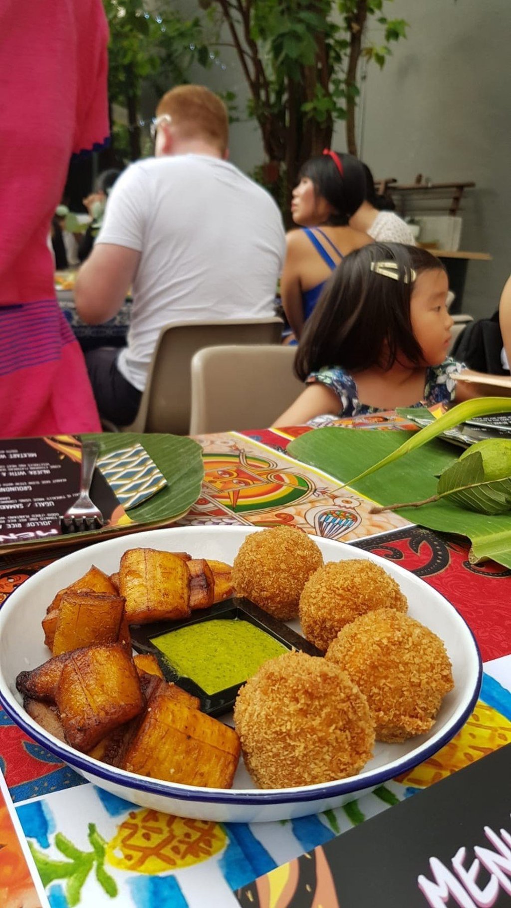 Plantain and jollof rice arancini with a charmoula dip, served at a Pan-African-themed supper organised by Brunch Bandits. Photo: Brunch Bandits. Plantain and jollof rice arancini with a charmoula dip, served at a Pan-African-themed supper organised by Brunch Bandits. Photo: Brunch Bandits.