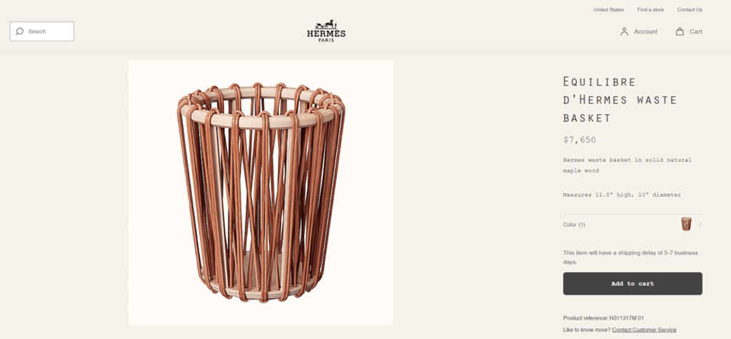 Equilibre d’Hermès wastebasket Equilibre d’Hermès wastebasket