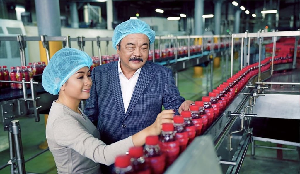THP founder Tran Qui Thanh and daughter Phuong Uyen Tran at their factory. Photo: Handout