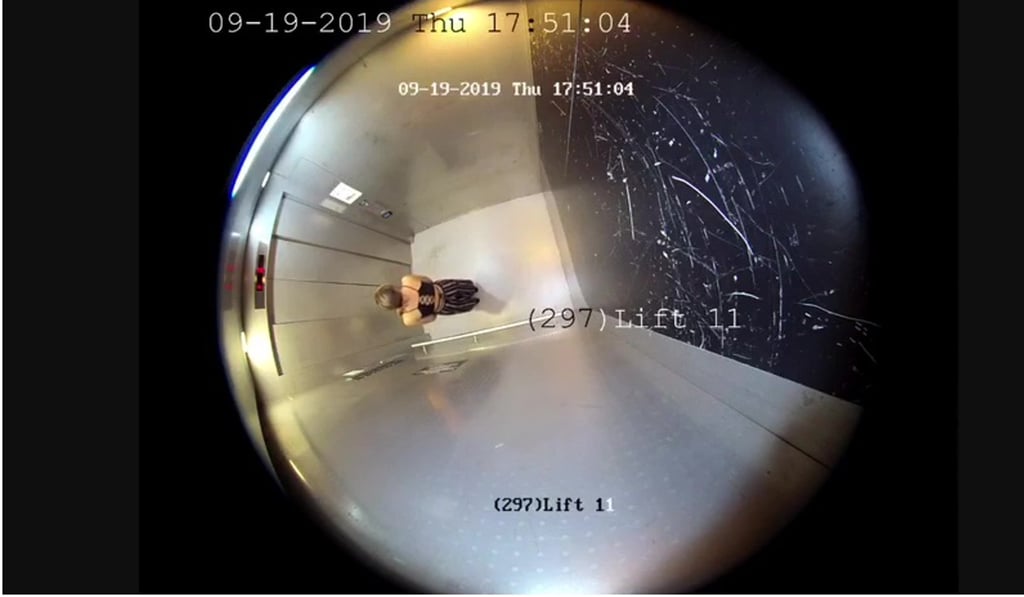 A screen grab of the lift footage shows Chan inside. Photo: Handout